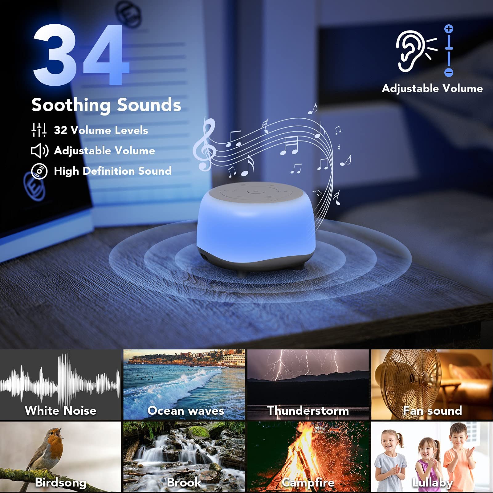 Portable White Noise Sleep Machine Sound Machine